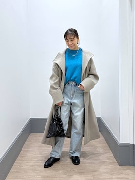 「バッグ」｜「アイテム（チェスターコート）」を使った、yurie0407さん（レディース・154cm）の冬コーディネート