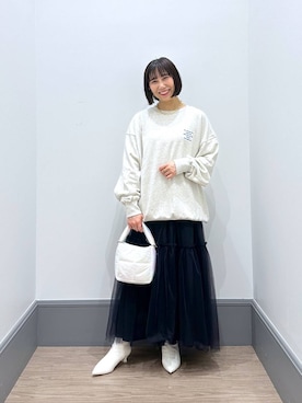 「LOWRYS FARM（ローリーズファーム）のチェーンネックレス　976398（ネックレス）」を使った、yurie0407さん（レディース・154cm）の秋コーディネート