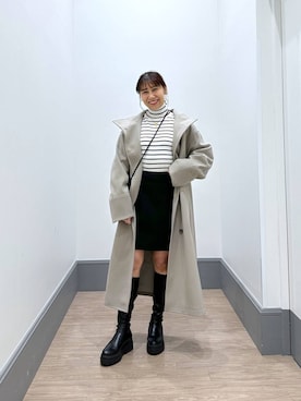 「LOWRYS FARM（ローリーズファーム）のステンレスプレートネックレス　973053（ネックレス）」を使った、yurie0407さん（レディース・154cm）の冬コーディネート