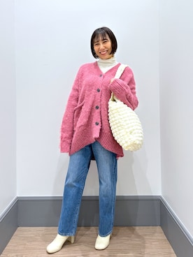 「LOWRYS FARM（ローリーズファーム）のストレッチヒールブーツ　851418（ブーツ）」を使った、yurie0407さん（レディース・154cm）の冬コーディネート