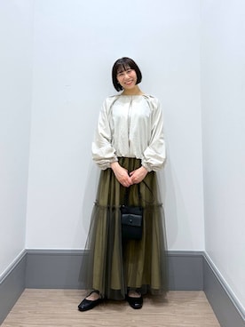 「LOWRYS FARM（ローリーズファーム）のステンレスプレートネックレス　973053（ネックレス）」を使った、yurie0407さん（レディース・154cm）の夏コーディネート