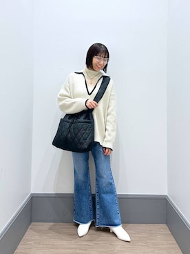 「メガネ」｜「アイテム（モカシン/デッキシューズ）」を使った、yurie0407さん（レディース・154cm）の秋コーディネート