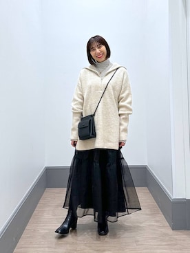 「LOWRYS FARM（ローリーズファーム）のステンレスプレートネックレス　973053（ネックレス）」を使った、yurie0407さん（レディース・154cm）の秋コーディネート