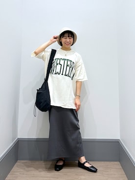 「LOWRYS FARM（ローリーズファーム）のステンレスプレートネックレス　973053（ネックレス）」を使った、yurie0407さん（レディース・154cm）の秋コーディネート