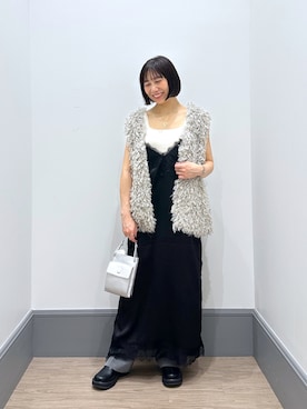 「アイテム（その他アウター、ホワイト系）」を使った、yurie0407さん（レディース・154cm）の秋コーディネート