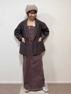 「アイテム（タンクトップ、シルバー系）」を使った、yurie0407さん（レディース・154cm）の秋コーディネート