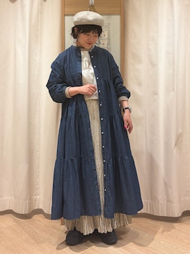 「Samansa Mos2（サマンサ モスモス）のアイテム（帽子）」を使った、愛さん（レディース・156cm）の冬コーディネート