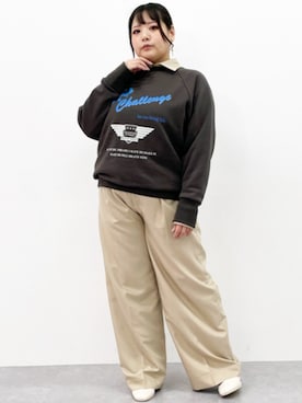 「CHIC STYLE」｜「アイテム（スウェット）」を使った、nissen Smile Modelsさん（レディース・157cm）の秋コーディネート