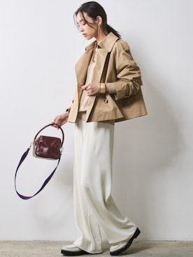 「CHIC STYLE」｜「アイテム（トレンチコート）」を使った、nissen Smile Modelsさん（レディース・163cm）の冬コーディネート