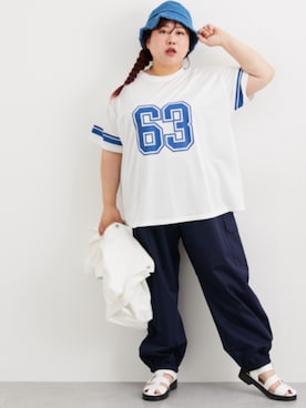 「大きいサイズレディースファッション」｜nissen Smile Modelsさん（レディース・155cm）の夏コーディネート