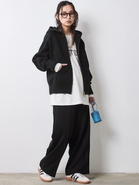 「CHIC STYLE（シックスタイル）のアイテム（スラックス）」を使った、nissen Smile Modelsさん（レディース・163cm）の秋コーディネート