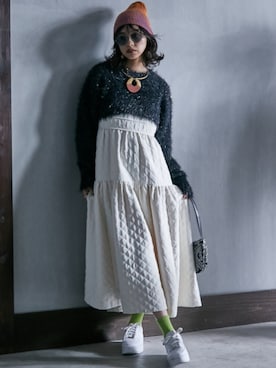 「GEVS.（ジェイヴィス）のアイテム（ワンピース/ドレス）」を使った、nissen Smile Modelsさん（レディース・163cm）の秋コーディネート