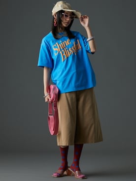 「GEVS.（ジェイヴィス）のアイテム（パンツ）」を使った、nissen Smile Modelsさん（レディース・163cm）の夏コーディネート