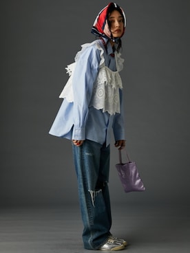 「GEVS.（ジェイヴィス）のアイテム（キャミソール）」を使った、nissen Smile Modelsさん（レディース・163cm）の冬コーディネート