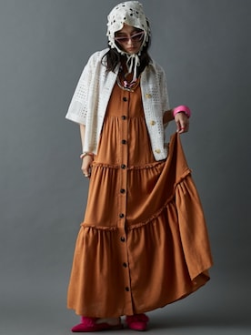 「大きいサイズレディースファッション」｜「アイテム（ワンピース/ドレス）」を使った、nissen Smile Modelsさん（レディース・163cm）の夏コーディネート
