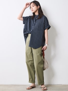 「khaki」｜nissen Smile Modelsさん（レディース・163cm）の夏コーディネート