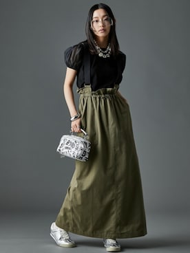 「nissen（ニッセン）のアイテム（オールインワン・サロペット）」を使った、nissen Smile Modelsさん（レディース・163cm）の夏コーディネート