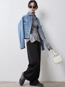 「Denim」｜「アイテム（ジャケット/アウター）」を使った、nissen Smile Modelsさん（レディース・163cm）の夏コーディネート