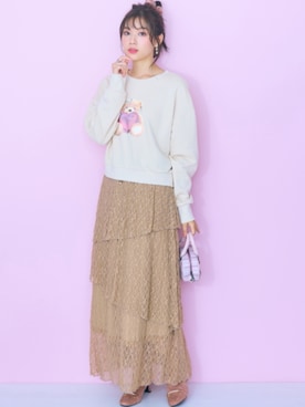 「大きいサイズレディースファッション」｜「アイテム（スウェット）」を使った、nissen Smile Modelsさん（レディース・166cm）の秋コーディネート