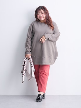「アイテム（チュニック）」を使った、nissen Smile Modelsさん（レディース・155cm）の秋コーディネート