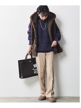 「CHIC STYLE」｜「アイテム（チュニック）」を使った、nissen Smile Modelsさん（レディース・163cm）の秋コーディネート