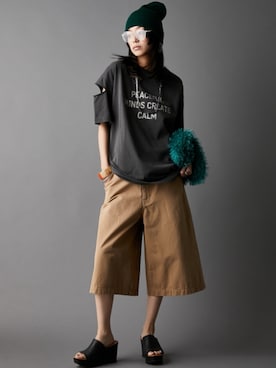 「GEVS.（ジェイヴィス）のアイテム（パンツ）」を使った、nissen Smile Modelsさん（レディース・163cm）の春コーディネート
