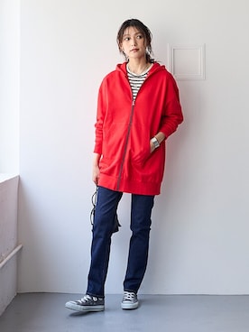「アイテム（チュニック）」を使った、nissen Smile Modelsさん（レディース・170cm）の夏コーディネート
