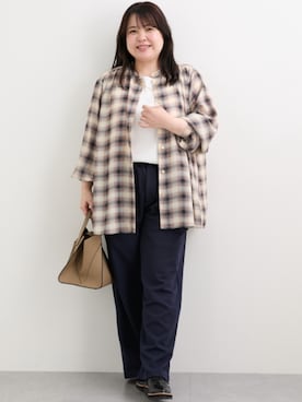「ぽっちゃり」｜nissen Smile Modelsさん（レディース・158cm）の秋コーディネート