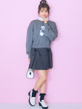「大きいサイズレディースファッション」｜「アイテム（スウェット）」を使った、nissen Smile Modelsさん（レディース・166cm）の秋コーディネート