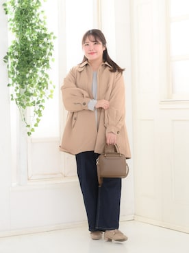 「nissen（ニッセン）のアイテム（Tシャツ/カットソー）」を使った、nissen Smile Modelsさん（レディース・170cm）の秋コーディネート