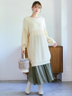 「大きいサイズレディースファッション」｜「アイテム（ブーツ）」を使った、nissen Smile Modelsさん（レディース・167cm）の秋コーディネート