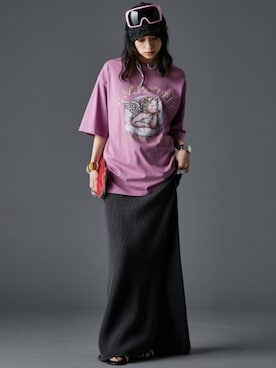 「GEVS.（ジェイヴィス）のアイテム（スカート）」を使った、nissen Smile Modelsさん（レディース・163cm）の春コーディネート