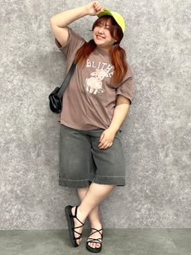 「GEVS.（ジェイヴィス）のアイテム（パンツ）」を使った、nissen Smile Modelsさん（レディース・155cm）の春コーディネート