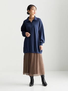 「アイテム（チュニック）」を使った、nissen Smile Modelsさん（レディース・165cm）の秋コーディネート