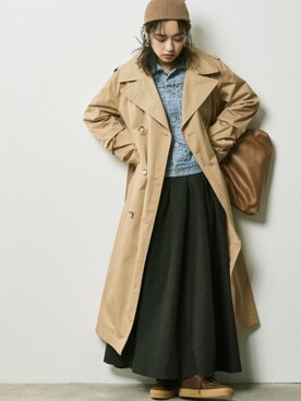 「CHIC STYLE」｜「アイテム（トレンチコート）」を使った、nissen Smile Modelsさん（レディース・163cm）の冬コーディネート