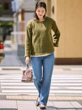 「レギュラー」｜「アイテム（スウェットパンツ）」を使った、nissen Smile Modelsさん（レディース・167cm）の秋コーディネート