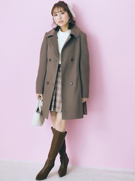 「レギュラー」｜「アイテム（トレンチコート）」を使った、nissen Smile Modelsさん（レディース・162cm）の秋コーディネート