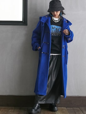 「レギュラー」｜「アイテム（ダッフルコート）」を使った、nissen Smile Modelsさん（レディース・163cm）の秋コーディネート