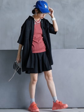 「GEVS.（ジェイヴィス）のアイテム（キャミソール）」を使った、nissen Smile Modelsさん（レディース・163cm）の春コーディネート