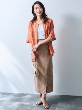 「大きいサイズレディースファッション」｜nissen Smile Modelsさん（レディース・163cm）の夏コーディネート