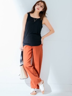 「アイテム（キャミソール、ブラック系）」を使った、nissen Smile Modelsさん（レディース・165cm）の春コーディネート