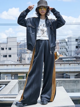 「レギュラー」｜「アイテム（ジャージ）」を使った、nissen Smile Modelsさん（レディース・163cm）の夏コーディネート
