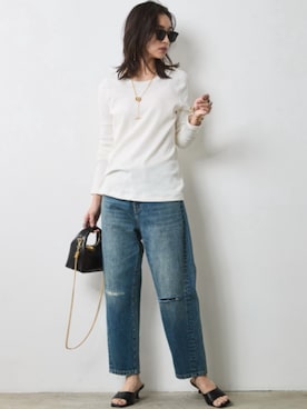 「Denim」｜nissen Smile Modelsさん（レディース・163cm）の冬コーディネート