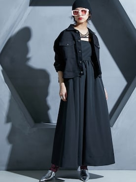 「レギュラー」｜「アイテム（デニムジャケット）」を使った、nissen Smile Modelsさん（レディース・163cm）の春コーディネート