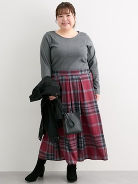 「SMILE LAND（スマイルランド）のアイテム」を使った、nissen Smile Modelsさん（レディース・158cm）の冬コーディネート