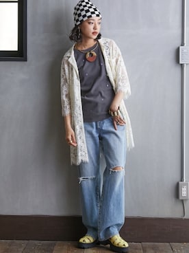 「GEVS.（ジェイヴィス）のアイテム（キャミソール）」を使った、nissen Smile Modelsさん（レディース・163cm）の夏コーディネート