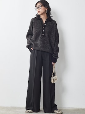「CHIC STYLE」｜「アイテム（スラックス）」を使った、nissen Smile Modelsさん（レディース・163cm）の秋コーディネート