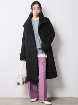 「アイテム（ステンカラーコート）」を使った、nissen Smile Modelsさん（レディース・163cm）の秋コーディネート