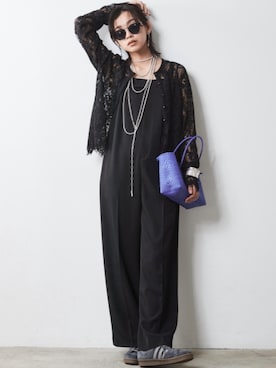 「CHIC STYLE（シックスタイル）のアイテム（オールインワン・サロペット）」を使った、nissen Smile Modelsさん（レディース・163cm）の夏コーディネート