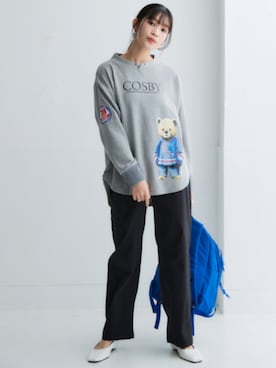 「レギュラー」｜「アイテム（スウェット）」を使った、nissen Smile Modelsさん（レディース・163cm）の冬コーディネート